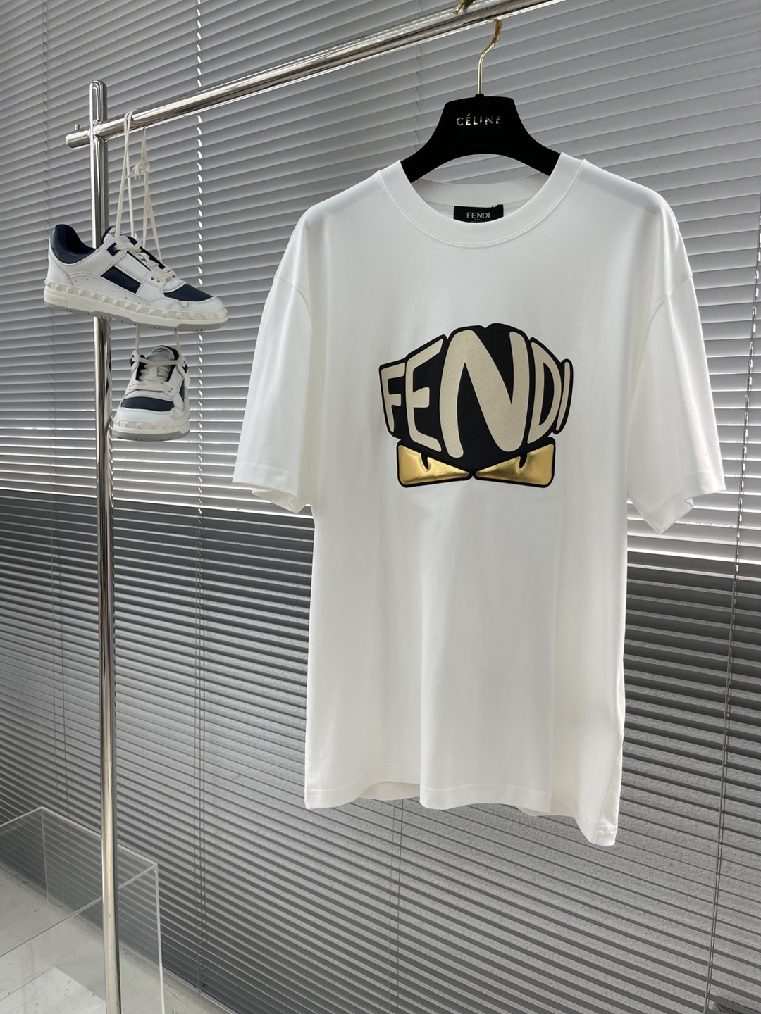 FEND芬迪原單純白色精品衣服短袖T恤男款