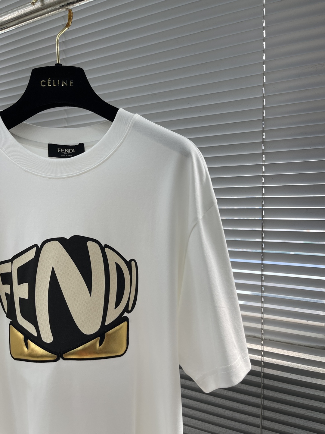FEND芬迪原單純白色精品衣服短袖T恤男款