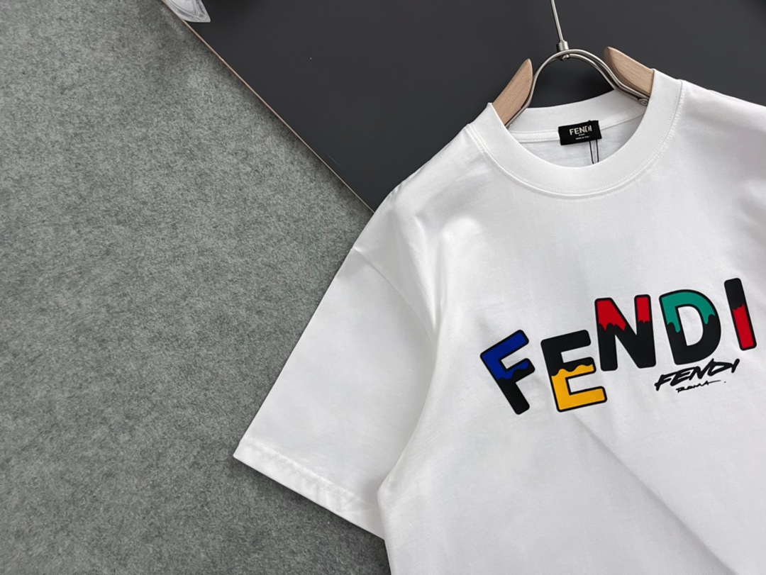 260克重磅FENDI圓領短袖T恤頂級原單衣服