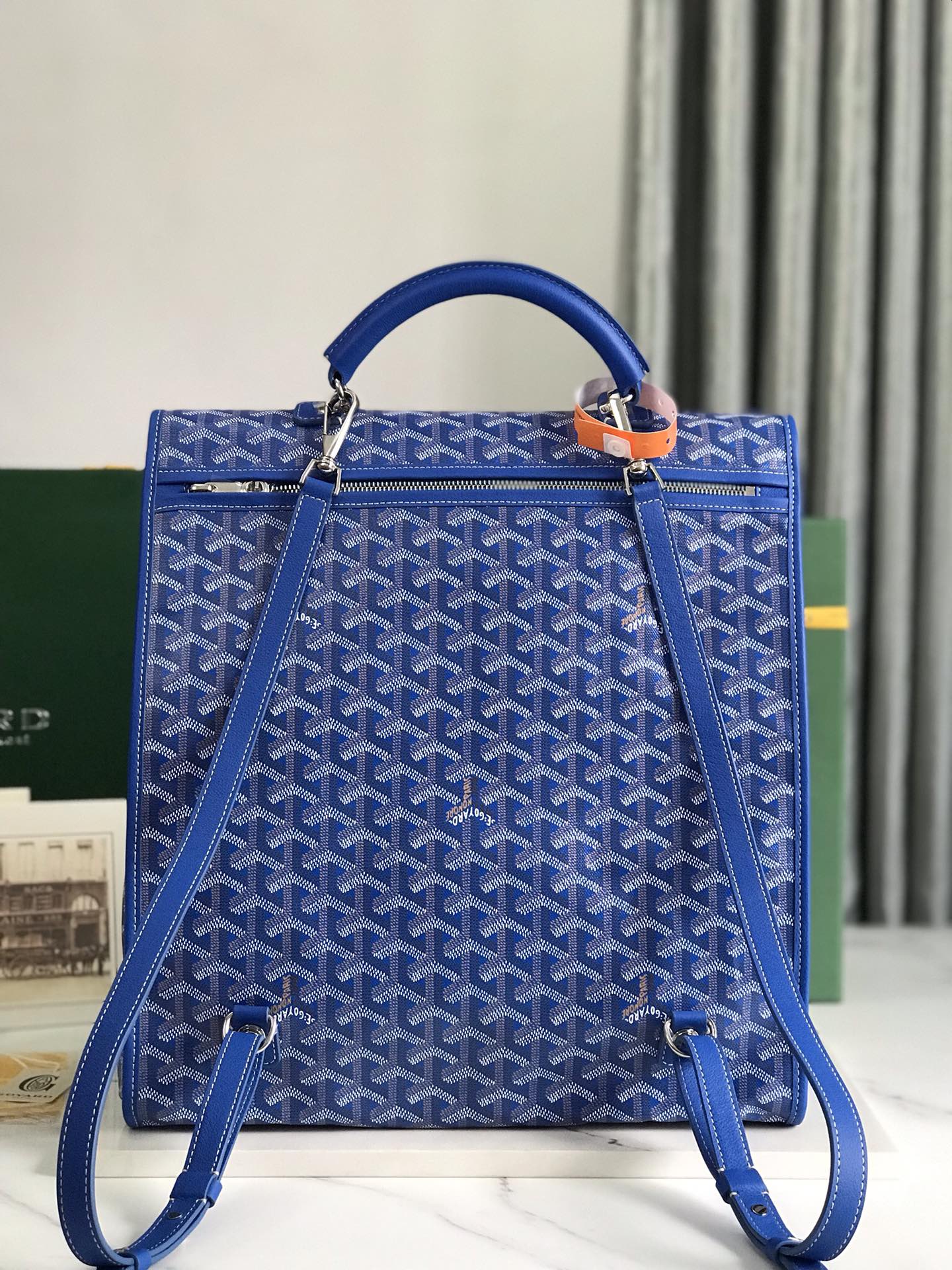 複刻奢侈品包GOYARD高雅德 Goyardine帆布 SAINT LEGER 揹包雙肩包 藍色
