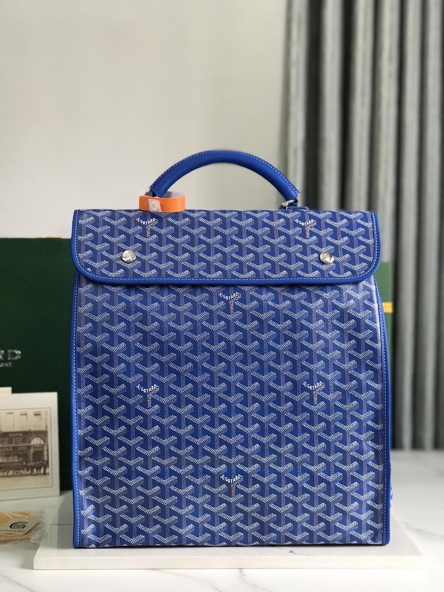 複刻奢侈品包GOYARD高雅德 Goyardine帆布 SAINT LEGER 揹包雙肩包 藍色