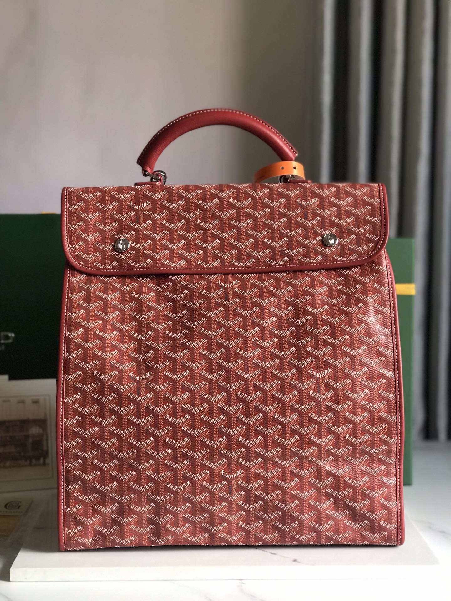 複刻奢侈品包GOYARD高雅德 Goyardine帆布 SAINT LEGER 揹包雙肩包 紅色