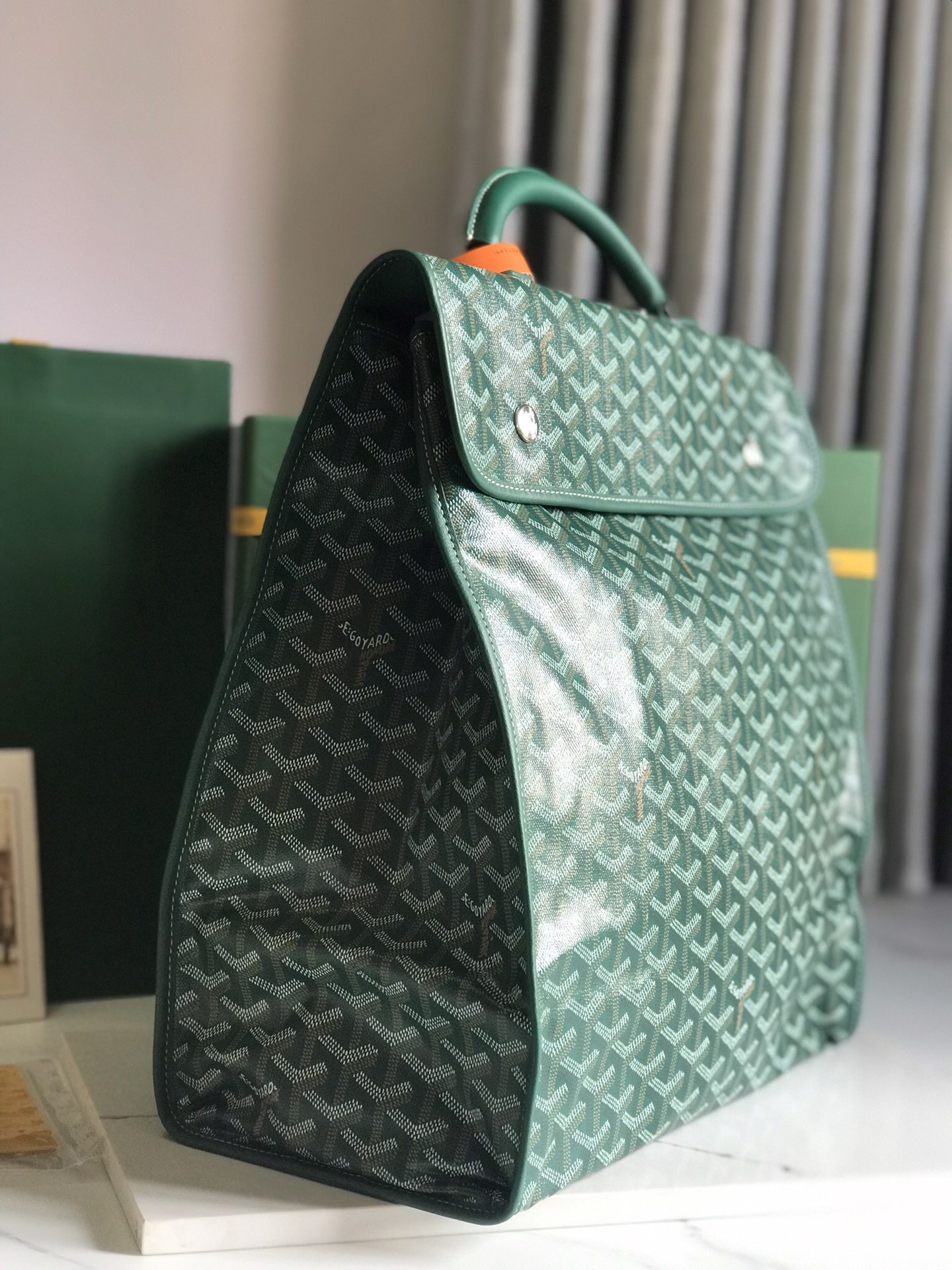 複刻奢侈品包GOYARD高雅德 Goyardine帆布 SAINT LEGER 揹包雙肩包 緑色
