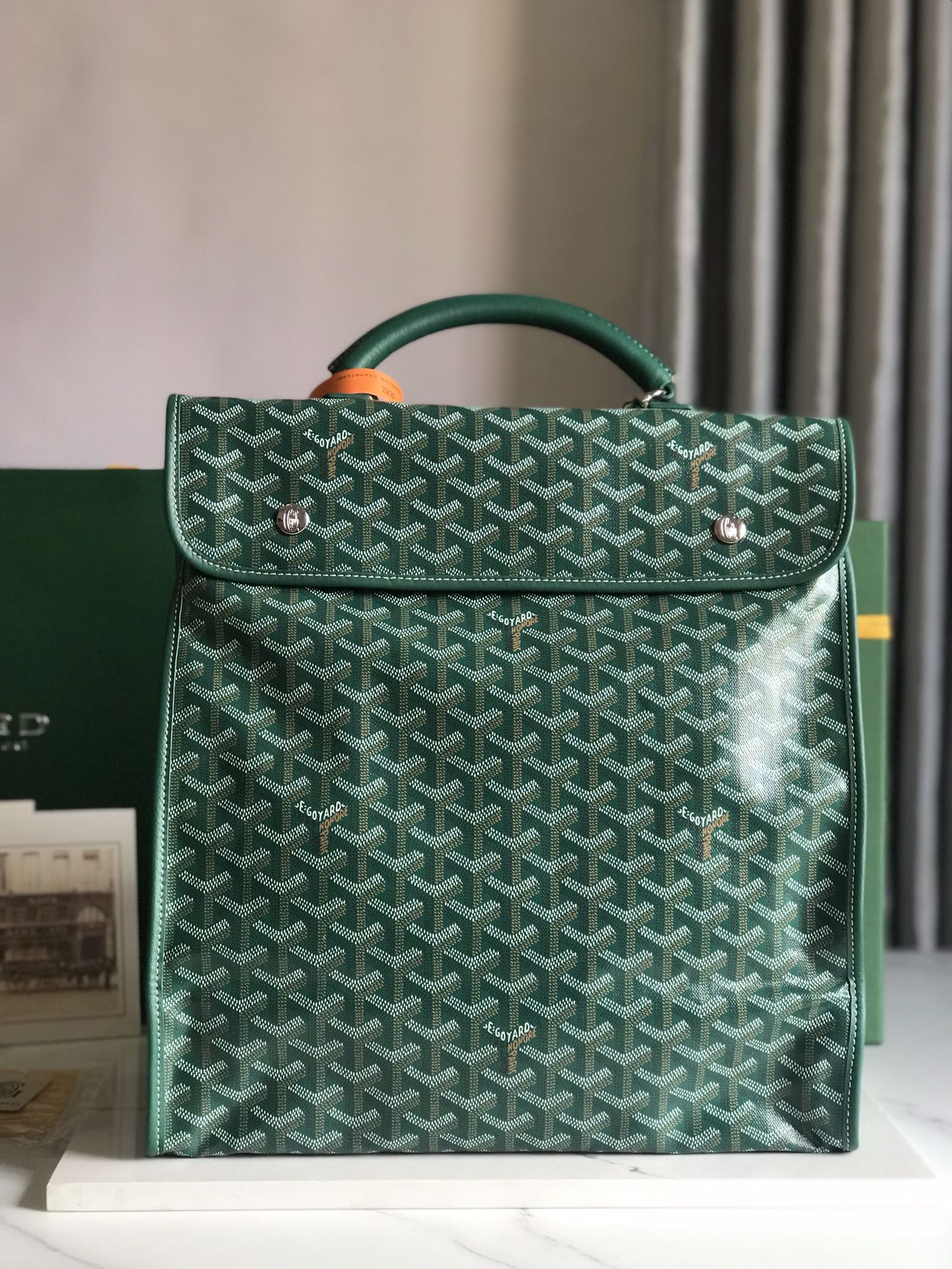 複刻奢侈品包GOYARD高雅德 Goyardine帆布 SAINT LEGER 揹包雙肩包 緑色