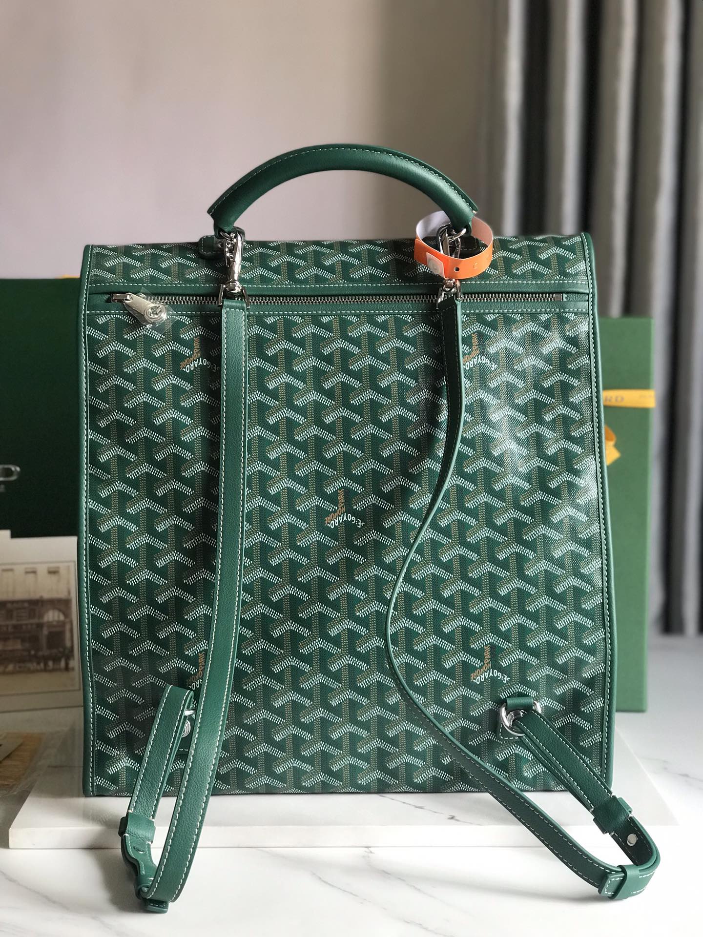 複刻奢侈品包GOYARD高雅德 Goyardine帆布 SAINT LEGER 揹包雙肩包 緑色