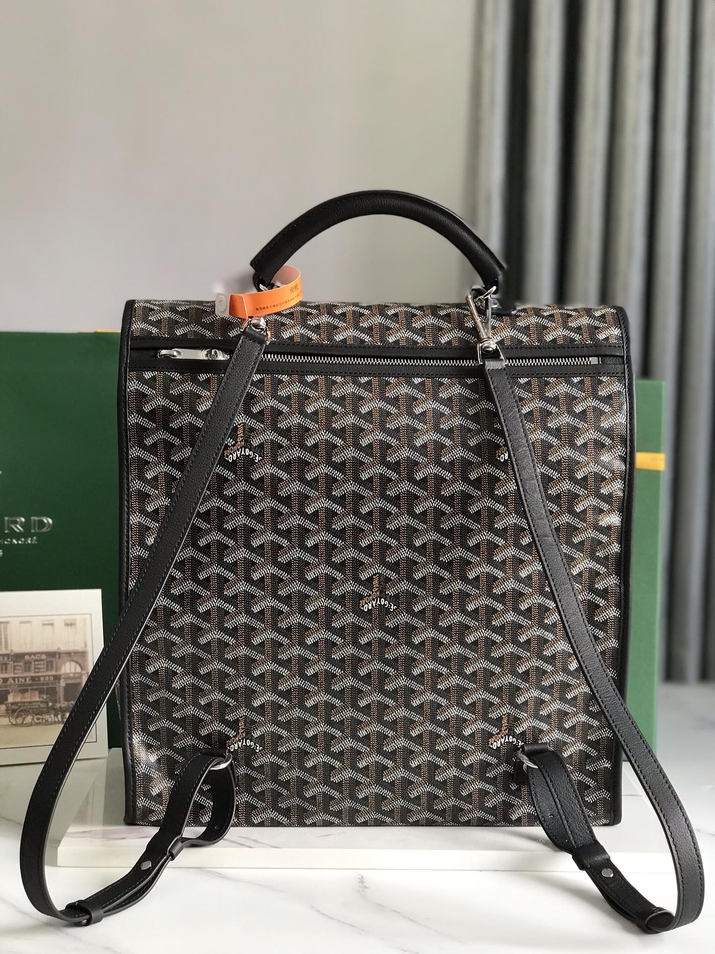 複刻奢侈品包GOYARD高雅德 Goyardine帆布 SAINT LEGER 揹包雙肩包 黑色