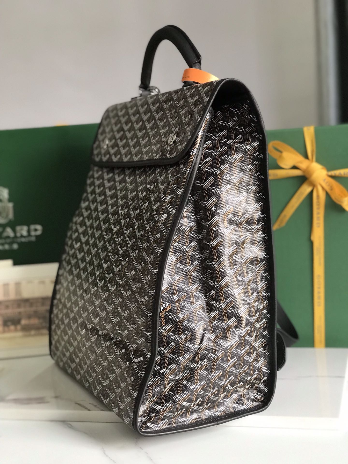 複刻奢侈品包GOYARD高雅德 Goyardine帆布 SAINT LEGER 揹包雙肩包 黑色