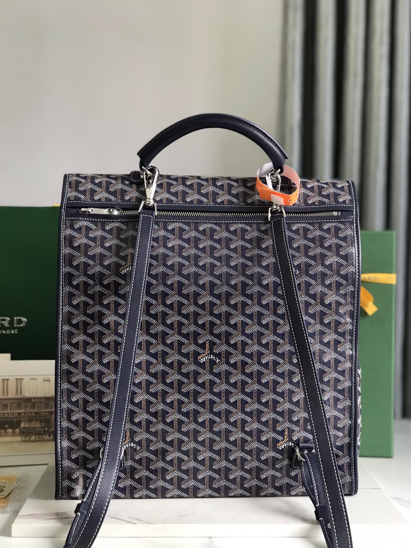 複刻奢侈品包GOYARD高雅德 Goyardine帆布 SAINT LEGER 揹包雙肩包 深藍