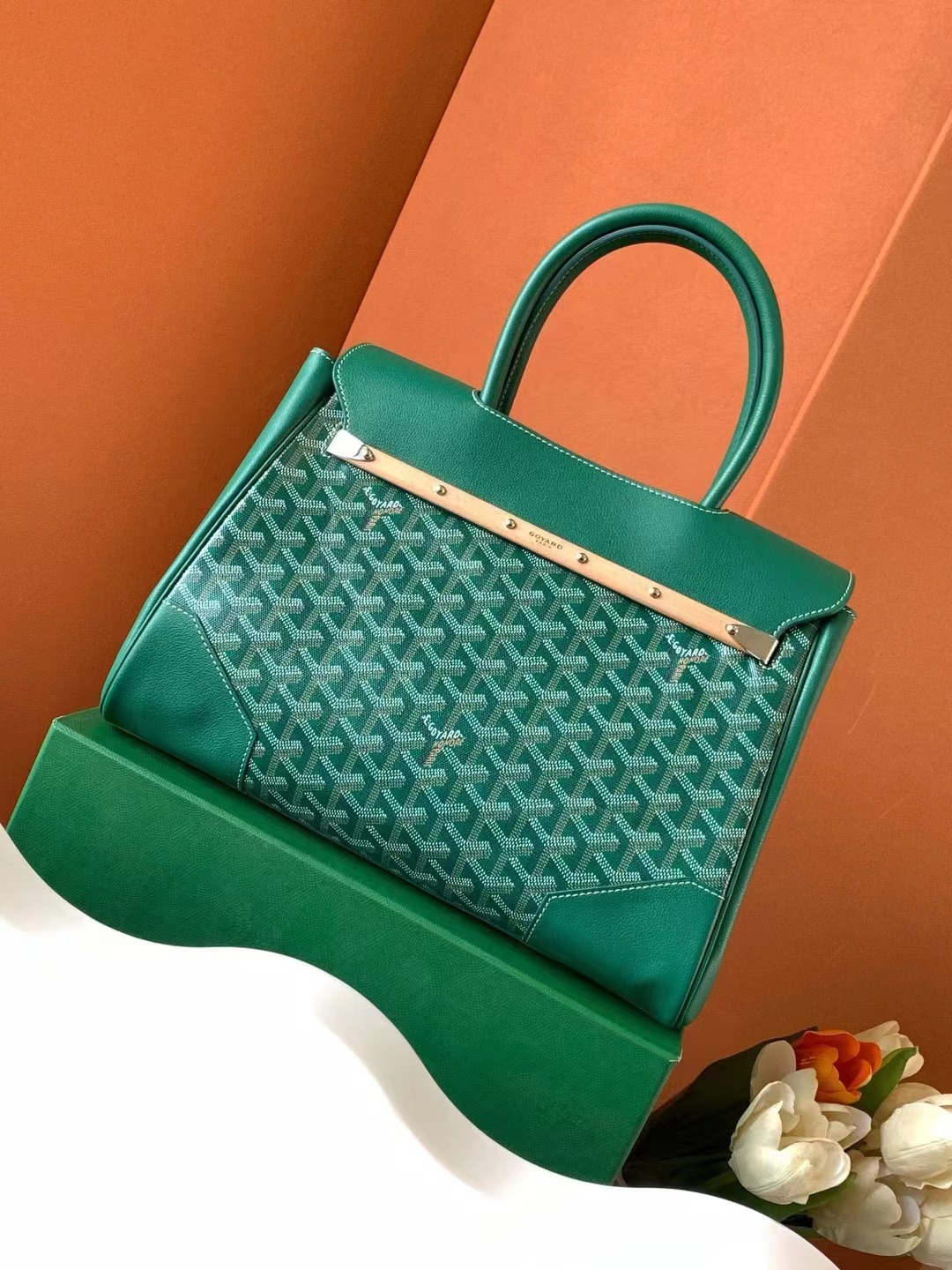 一比一複刻OYARD高雅德包 Goyardine帆布 Saïgon托特包Tote 緑色