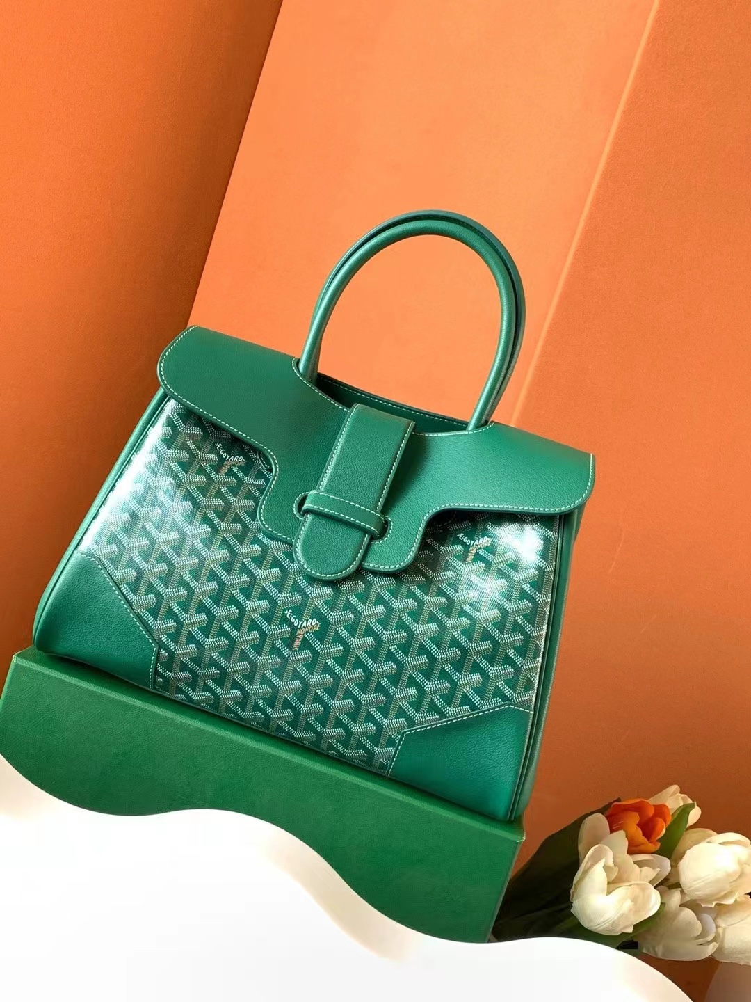 一比一複刻OYARD高雅德包 Goyardine帆布 Saïgon托特包Tote 緑色
