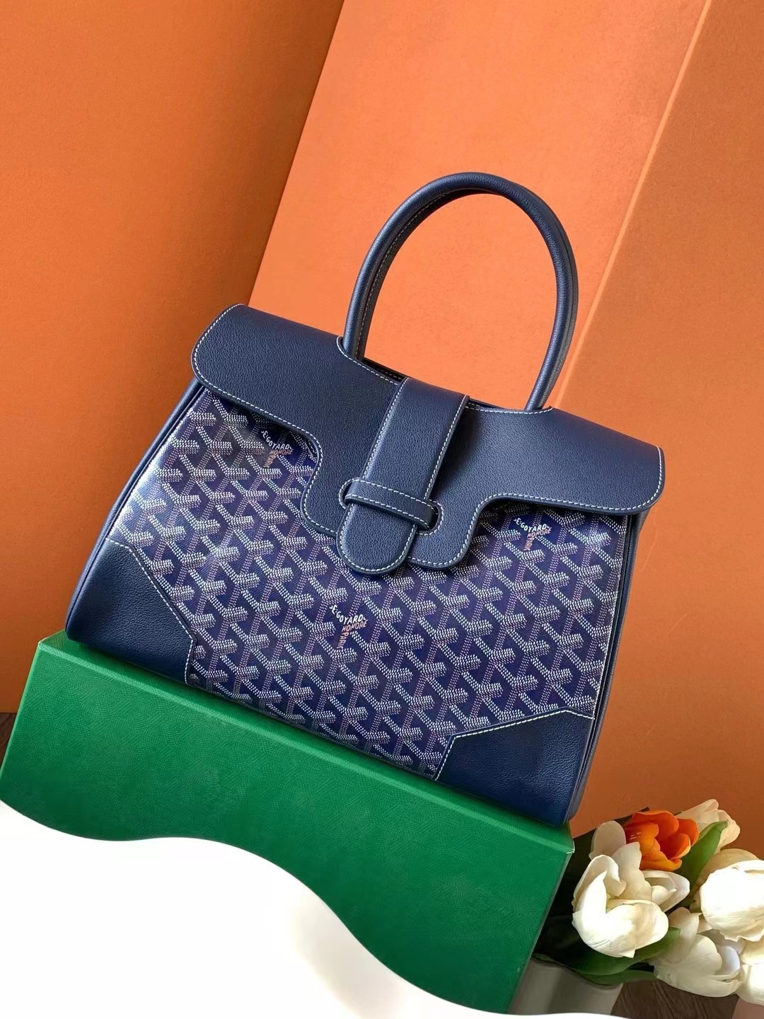 一比一複刻OYARD高雅德包 Goyardine帆布 Saïgon托特包西貢Tote 深藍