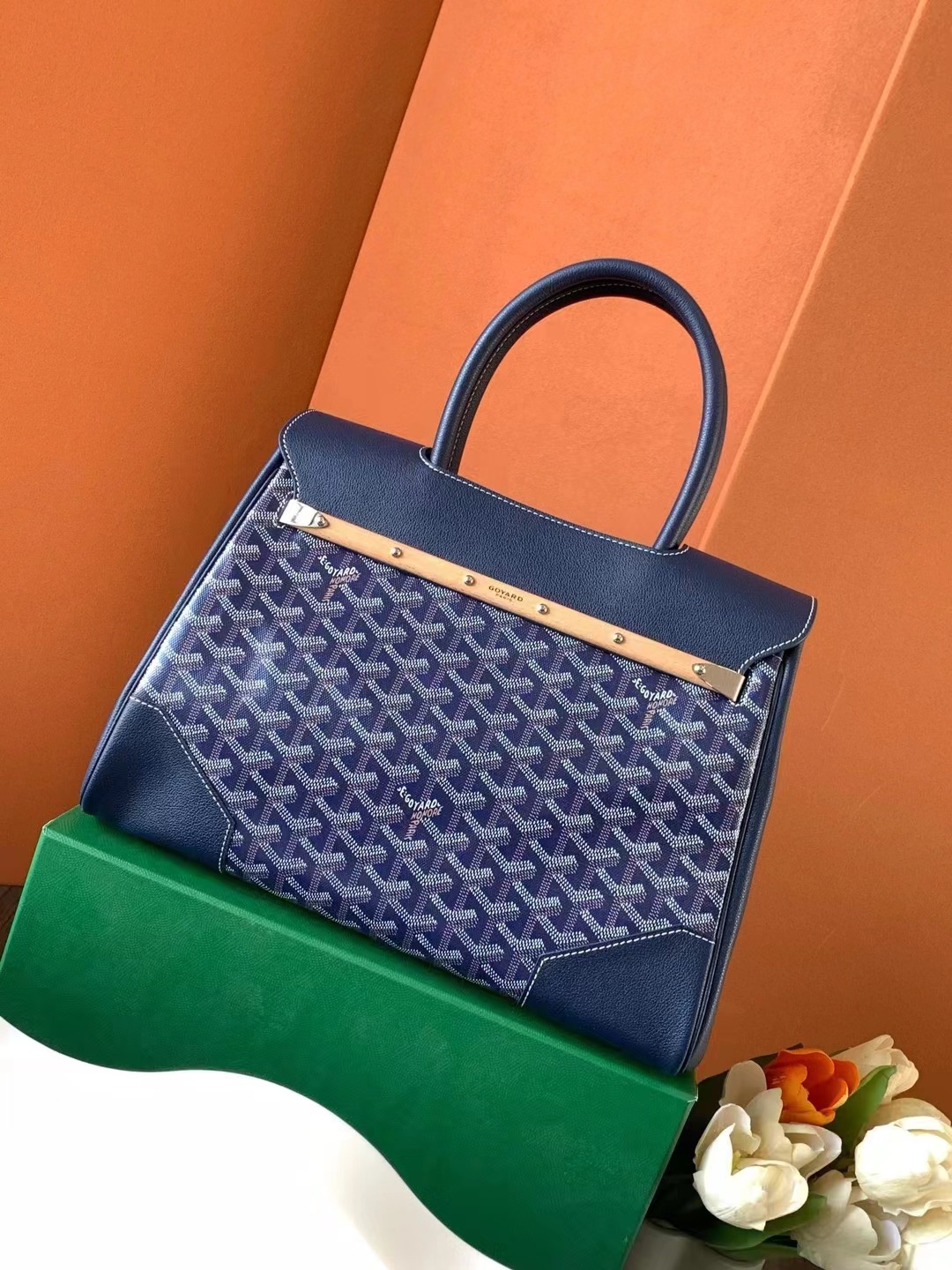 一比一複刻OYARD高雅德包 Goyardine帆布 Saïgon托特包西貢Tote 深藍