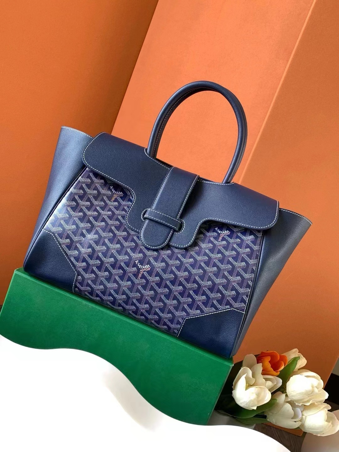 一比一複刻OYARD高雅德包 Goyardine帆布 Saïgon托特包西貢Tote 深藍