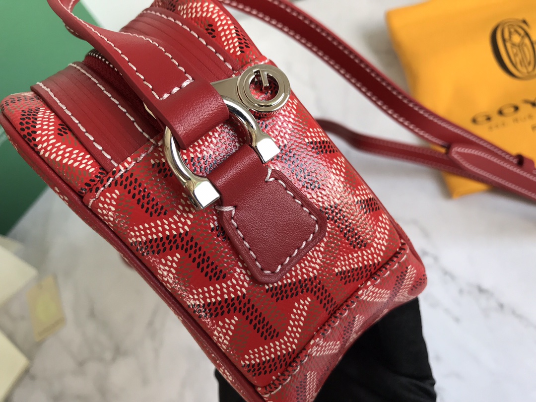 1比1複刻GOYARD高雅德包 Goyardine帆布 Cap-Vert相機包小號包 紅色