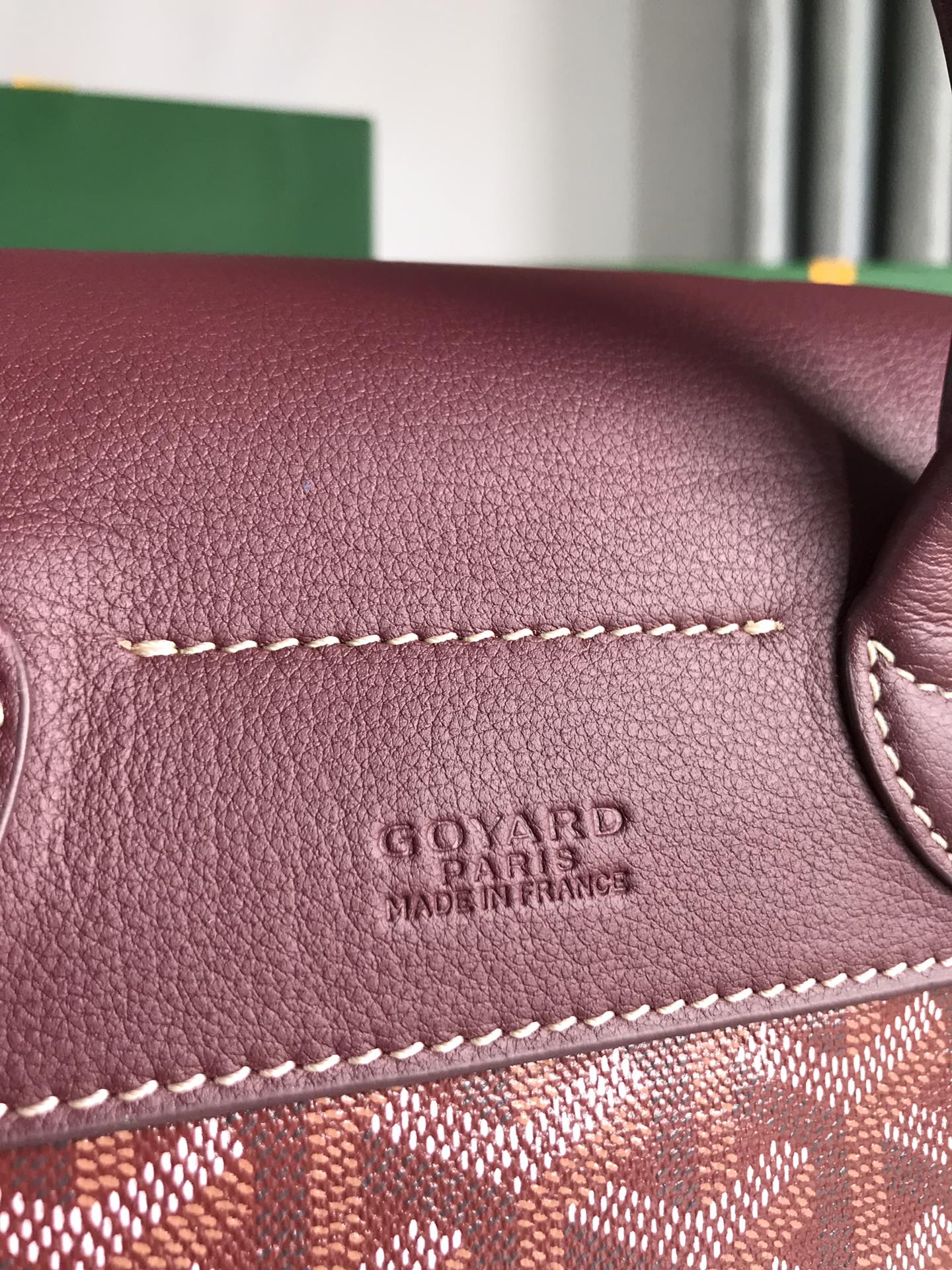 高仿奢侈品GOYARD高雅德包 Goyardine帆布 Alpin迷你雙肩包揹包 酒紅