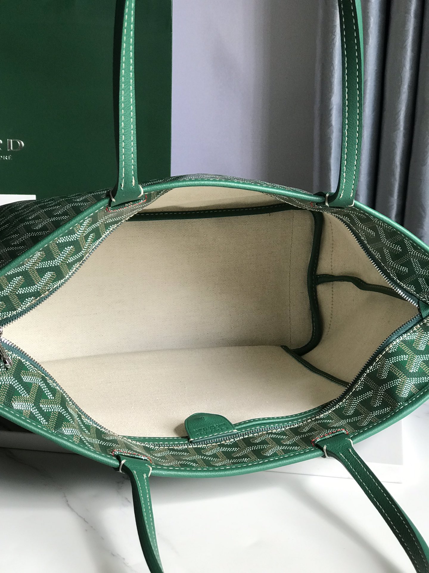 超A貨GOYARD高雅德包 ARTOIS小號包 小號拉鍊購物袋 緑色
