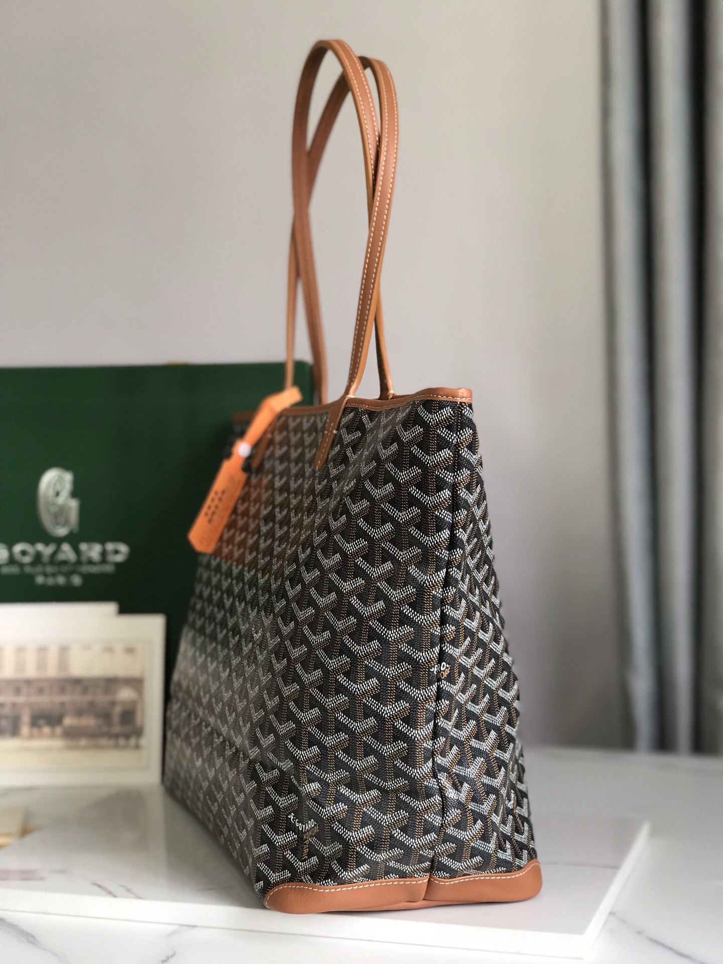 超A貨GOYARD高雅德包 ARTOIS大號包 大號拉鍊購物袋 黑棕