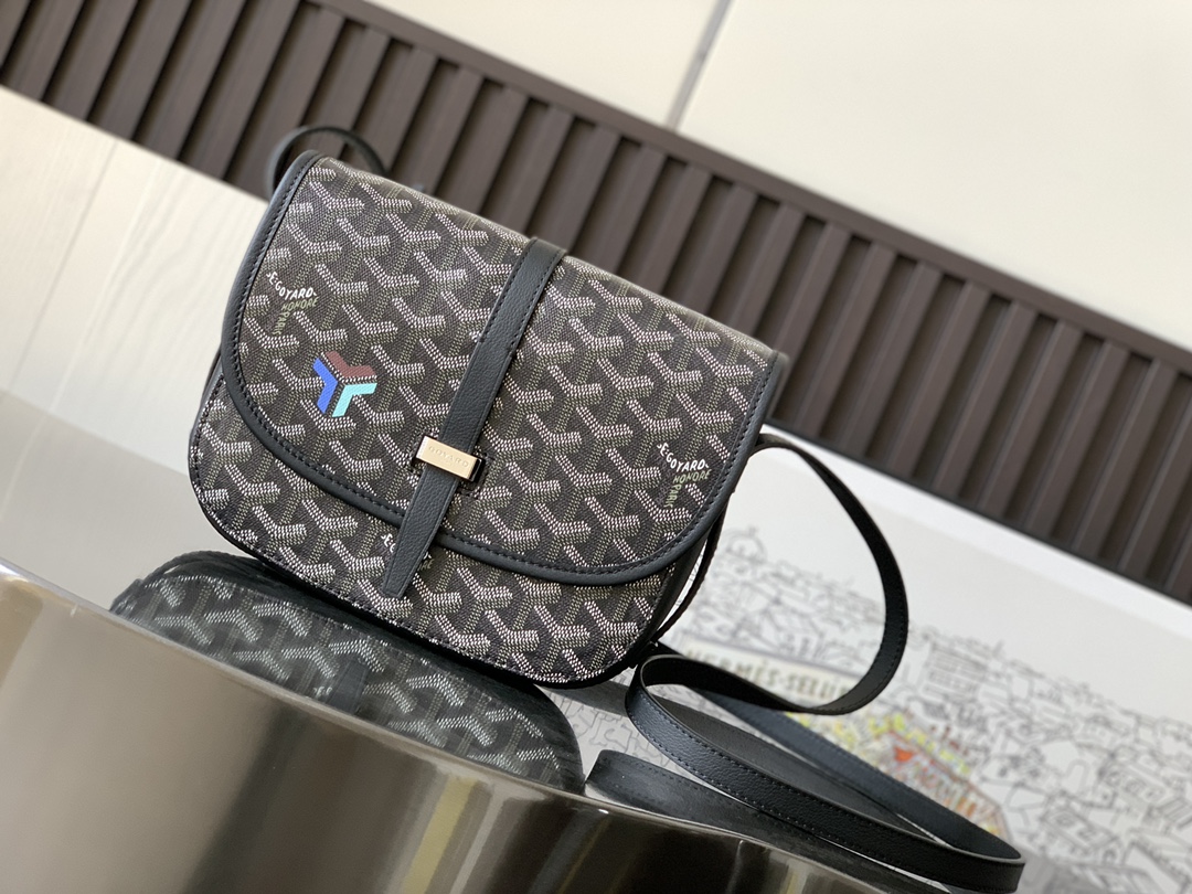一比一複刻GOYARD高雅德包包 BELVEDERE 小號包單肩包 黑色限定