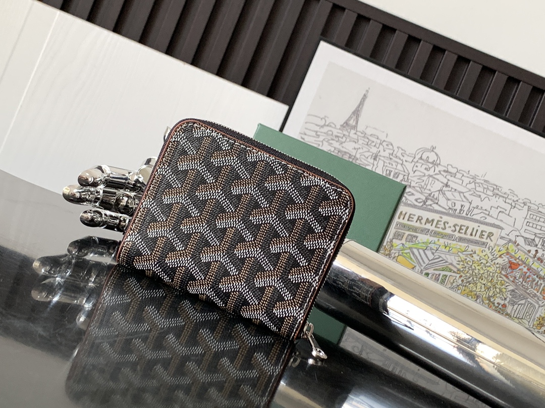 原單複刻GOYARD高雅德錢包 MATIGNON MINI 零錢包 黑棕