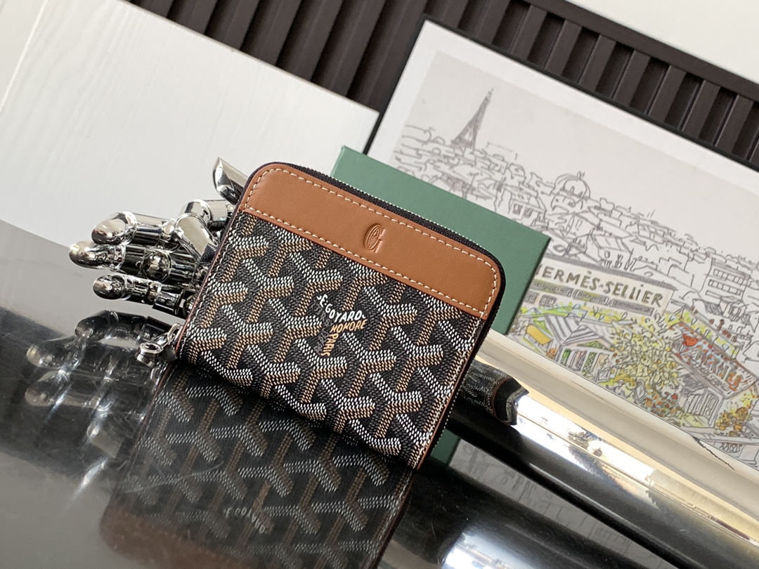 原單複刻GOYARD高雅德錢包 MATIGNON MINI 零錢包 黑棕
