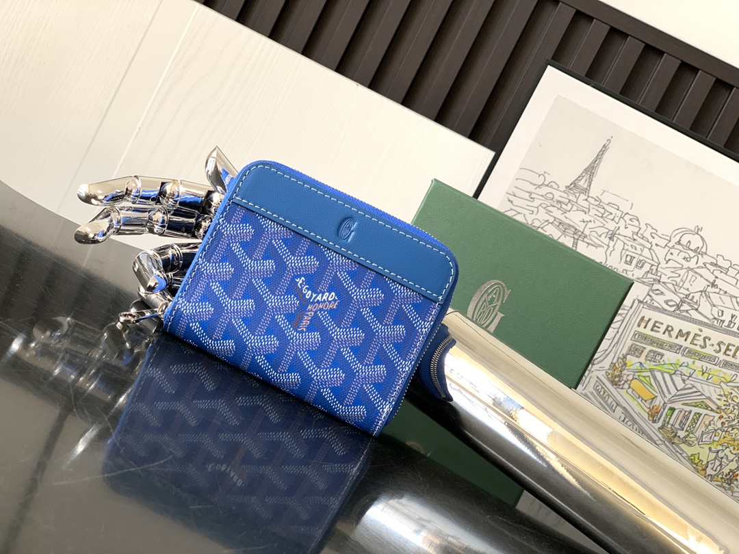 原單複刻GOYARD高雅德錢包 MATIGNON MINI 零錢包 藍色