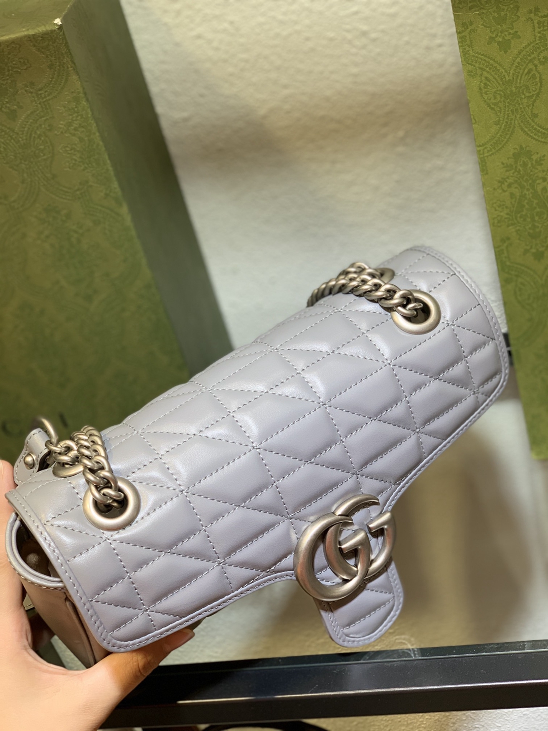 443497Gucci一比一復刻精美紫色斜挎包肩背包 批發零售店
