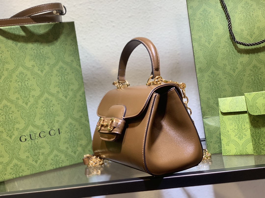 mini系列高仿包包GucciGucci Horsebit 1955手提包化妝包