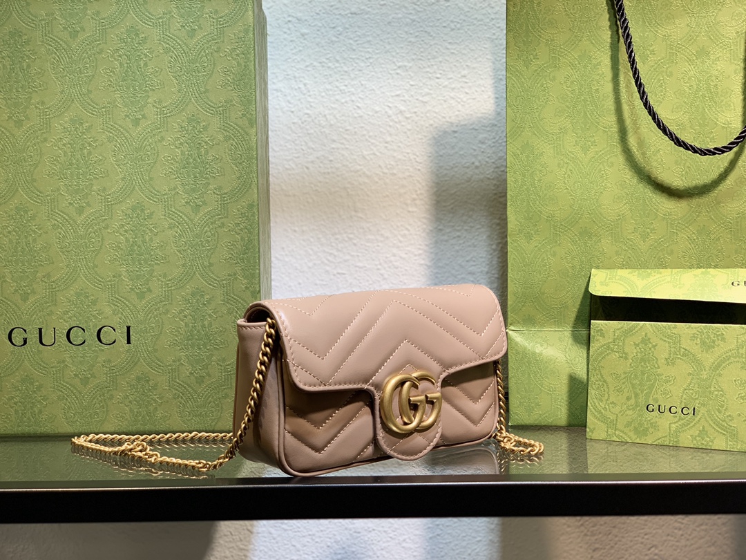 Marmot mini 氣質粉色 原廠皮 Gucci頂級原單包包