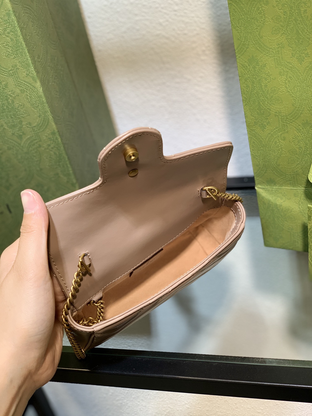 Marmot mini 氣質粉色 原廠皮 Gucci頂級原單包包