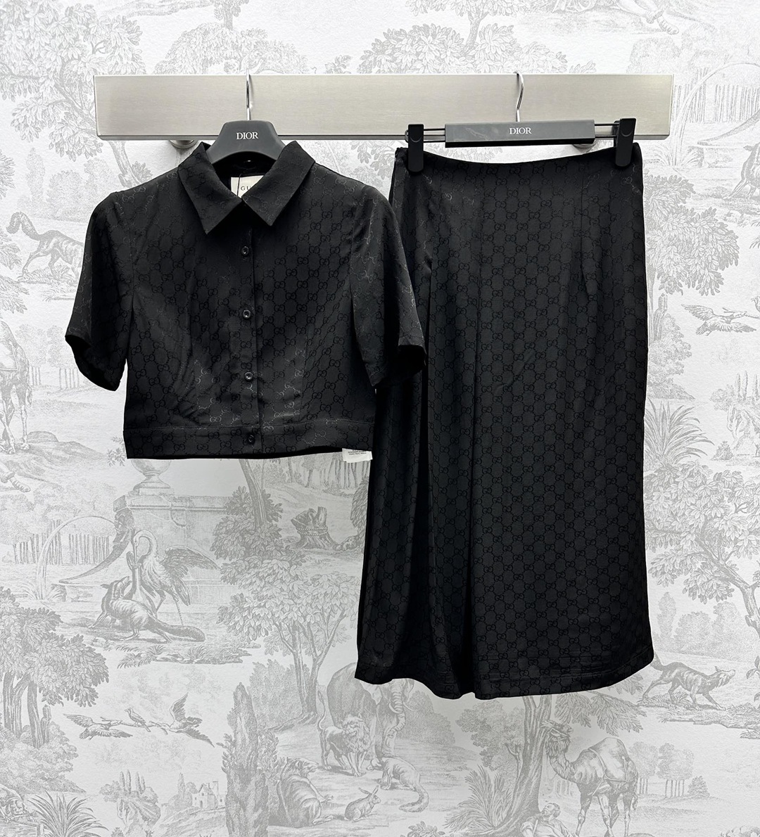 精品A貨衣服Gucci黑色裙子套裝上衣女