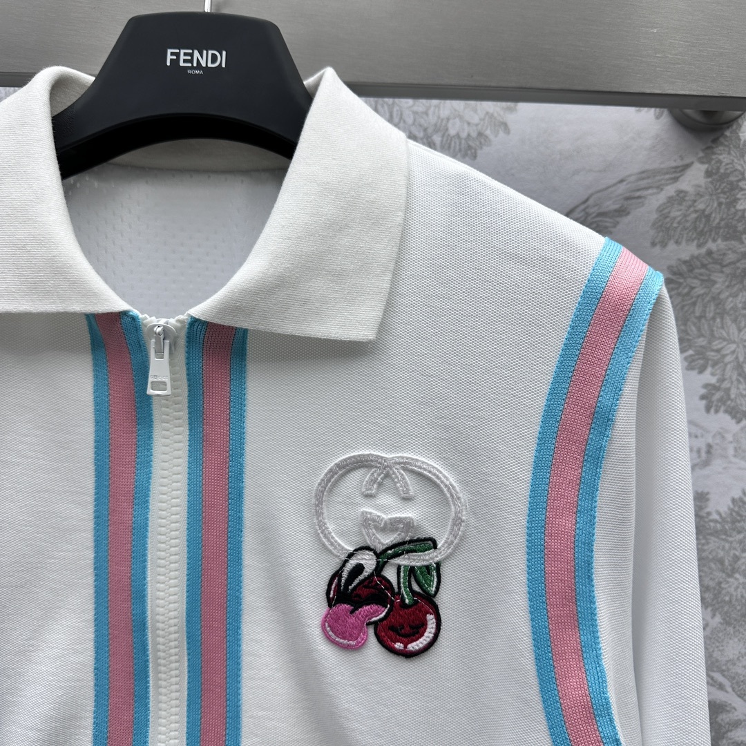 刺繡櫻桃休閒套裝 Gucci高仿服裝開衫衛衣
