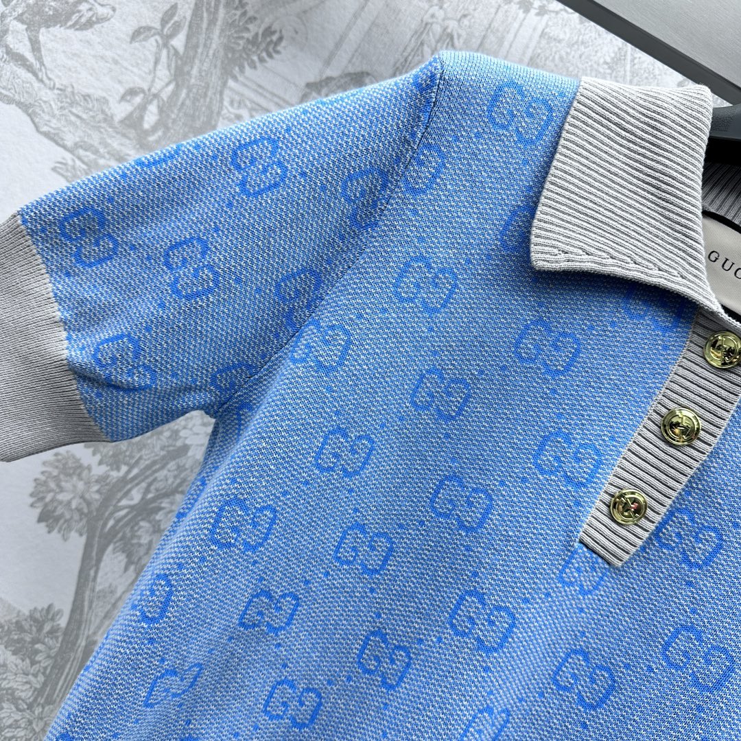 2024新品針織翻領T恤 Polo衫 Gucci原單衣服