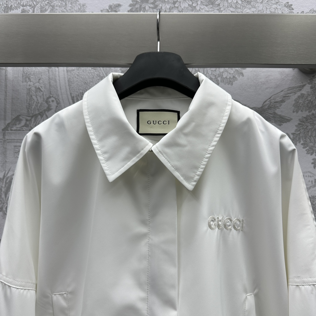 Gucci頂級一比一衣服刺繡外套白色