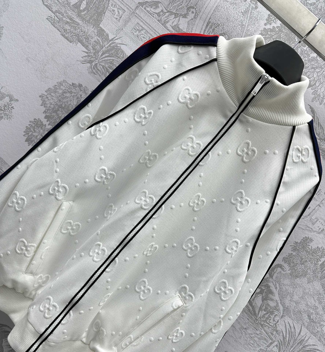 2024新品Gucci提花夾克套裝頂級高仿衣服