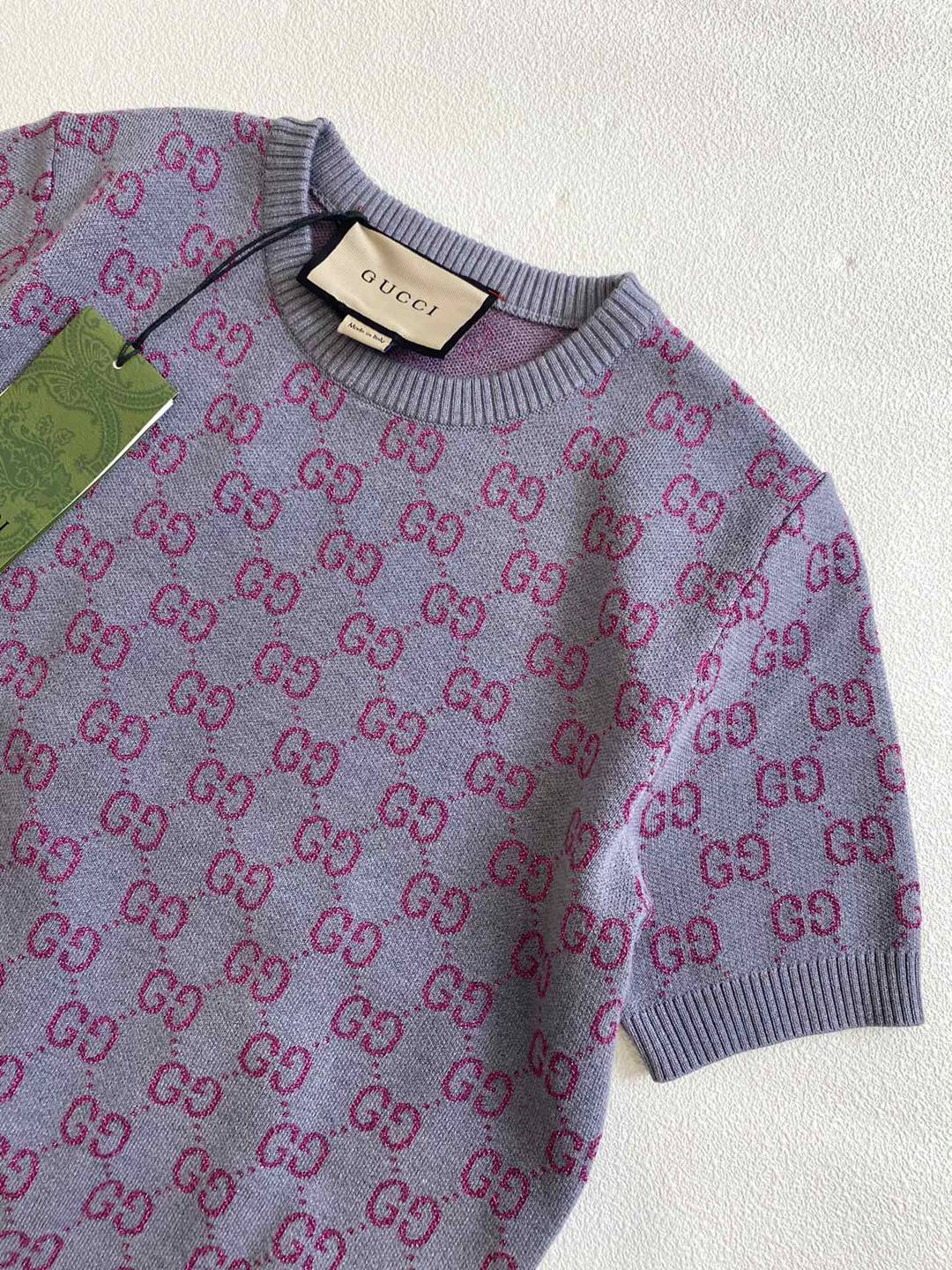 Gucci頂級A貨衣服針織短袖圓領T恤