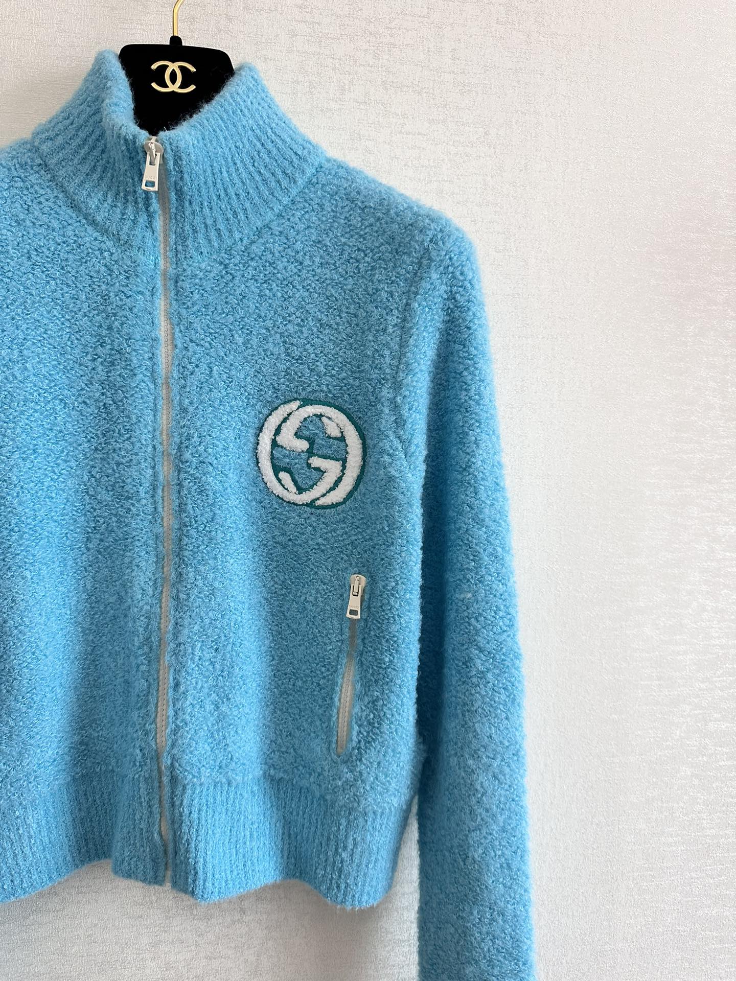 Gucci頂級原單羊毛混紡立領開衫毛衣 外套