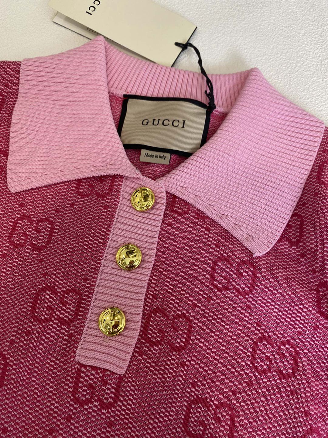 Gucci頂級高仿針織翻領服裝女款針織T恤