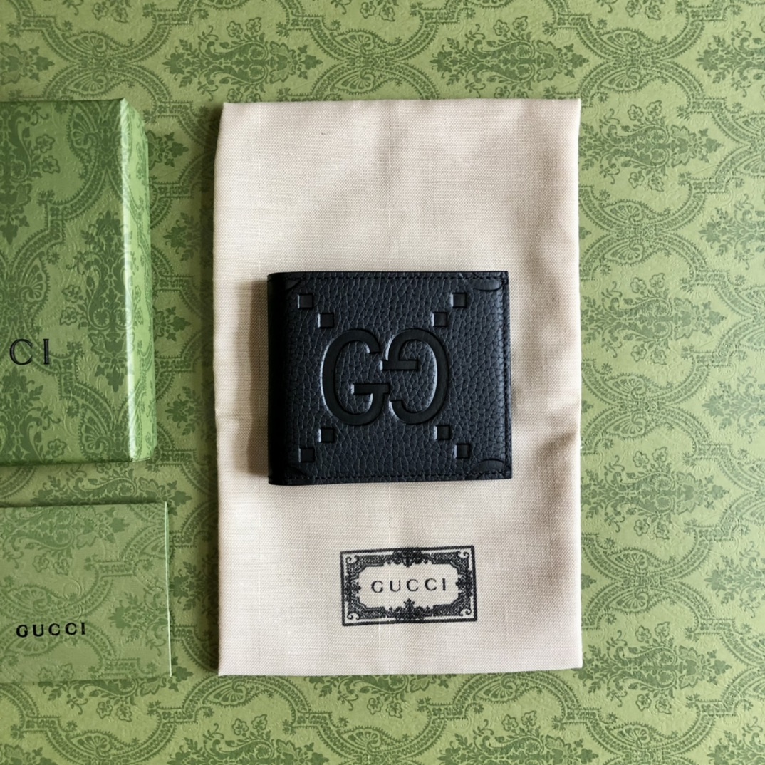 Gucci 頂級原單折疊錢包黑色 型号: 739475。克原厂皮