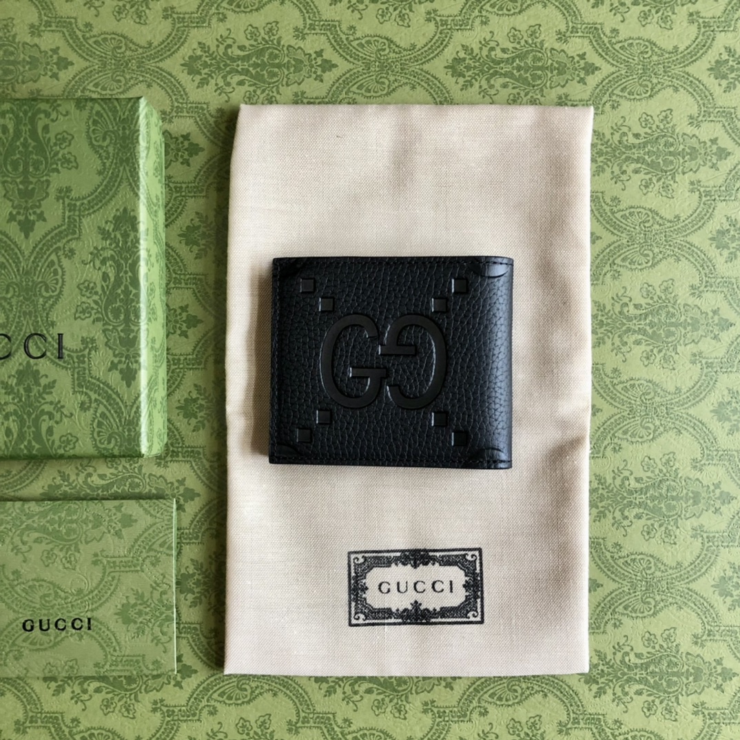 Gucci 頂級原單折疊錢包黑色 型号: 739475。克原厂皮