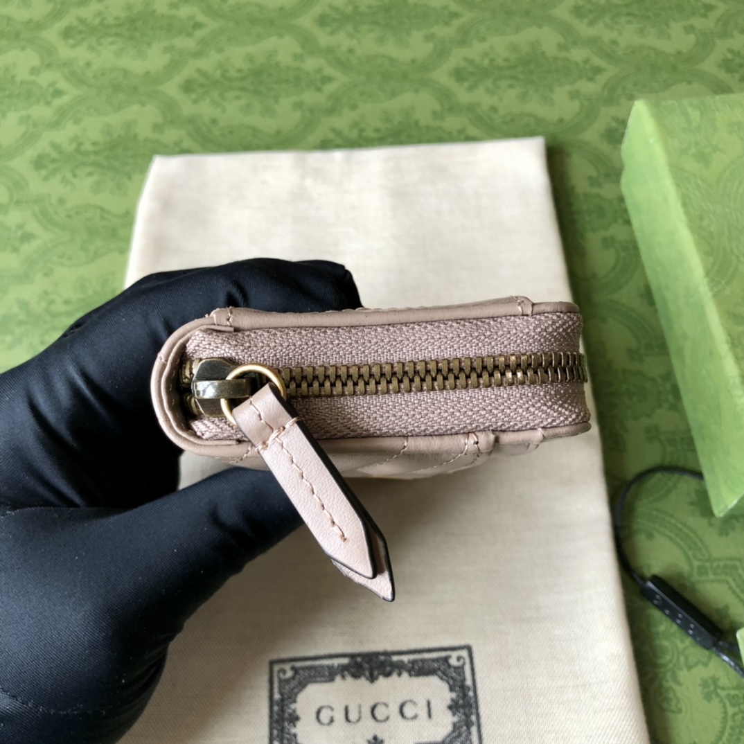 經典71772Gucci Aria 系列頂級原單古馳真皮卡夾零錢包