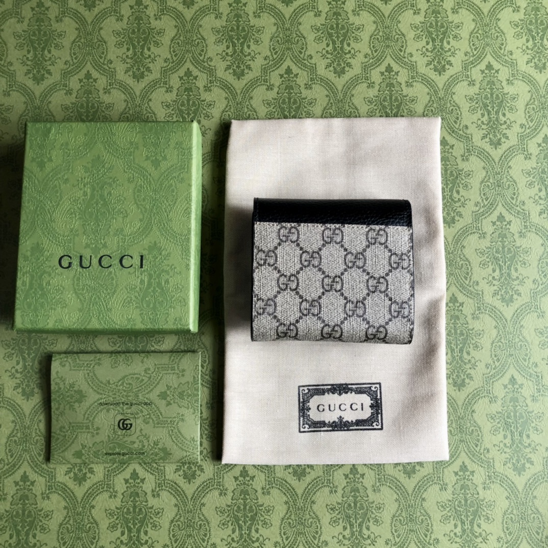 Ophidia系列2024新品意大利牛皮Gucci原單銀包零錢包