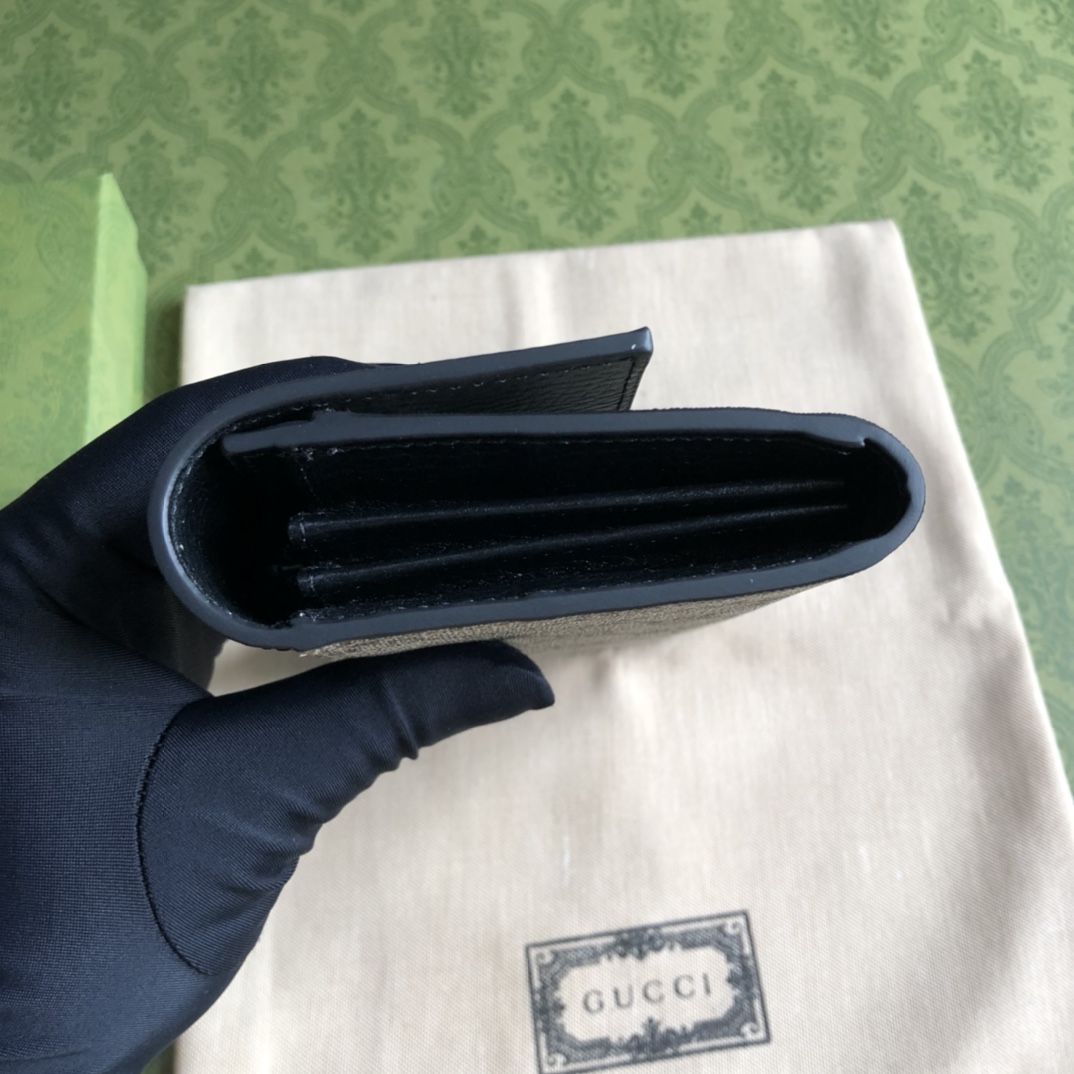 新款Ophidia系列 GucciA貨長款錢包 黑色