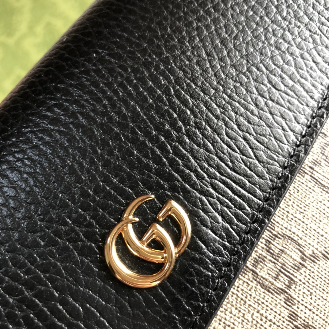 新款Ophidia系列 GucciA貨長款錢包 黑色