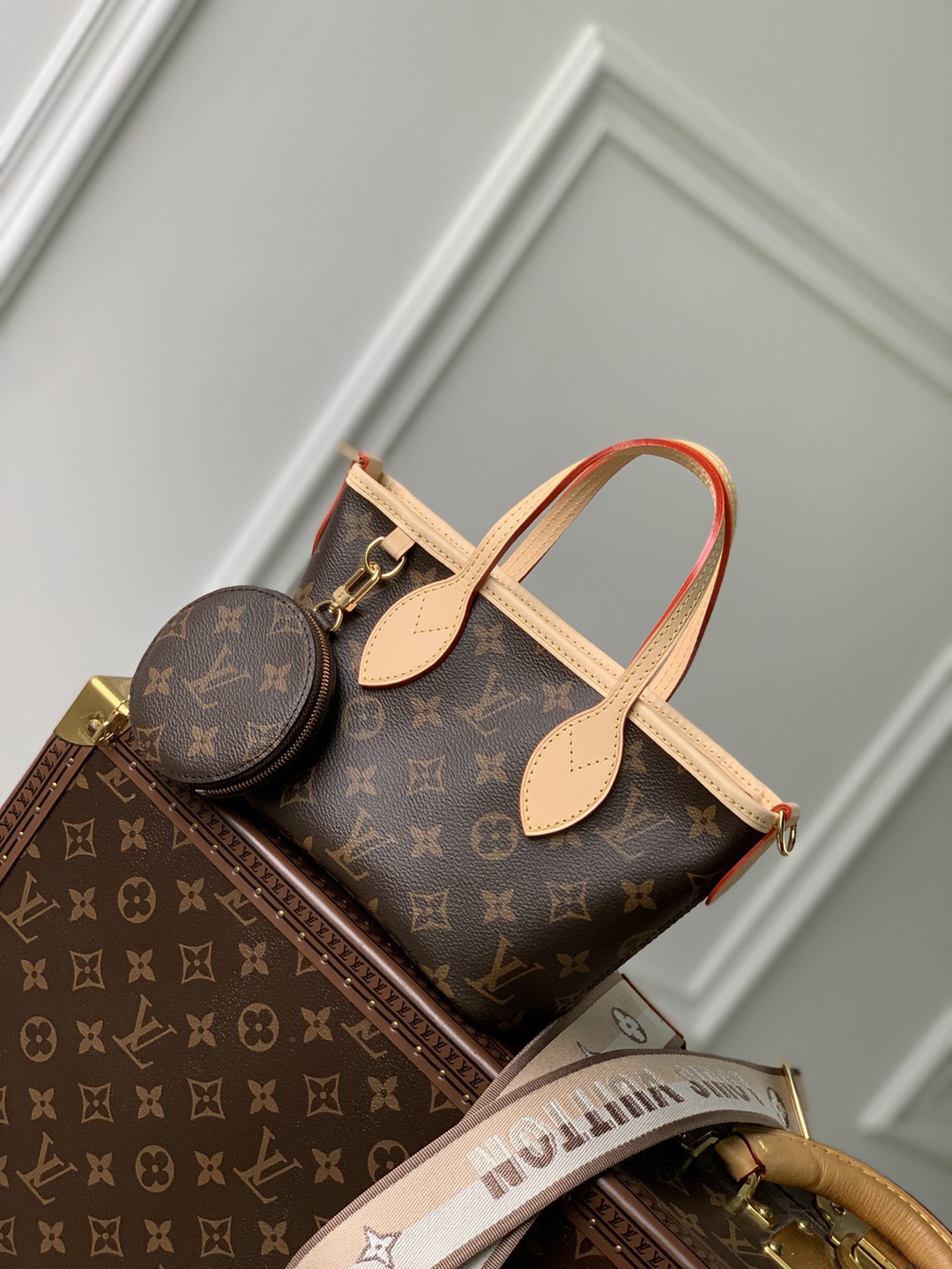 M46705 LV A貨 neverfull bb 斜挎包 手提包