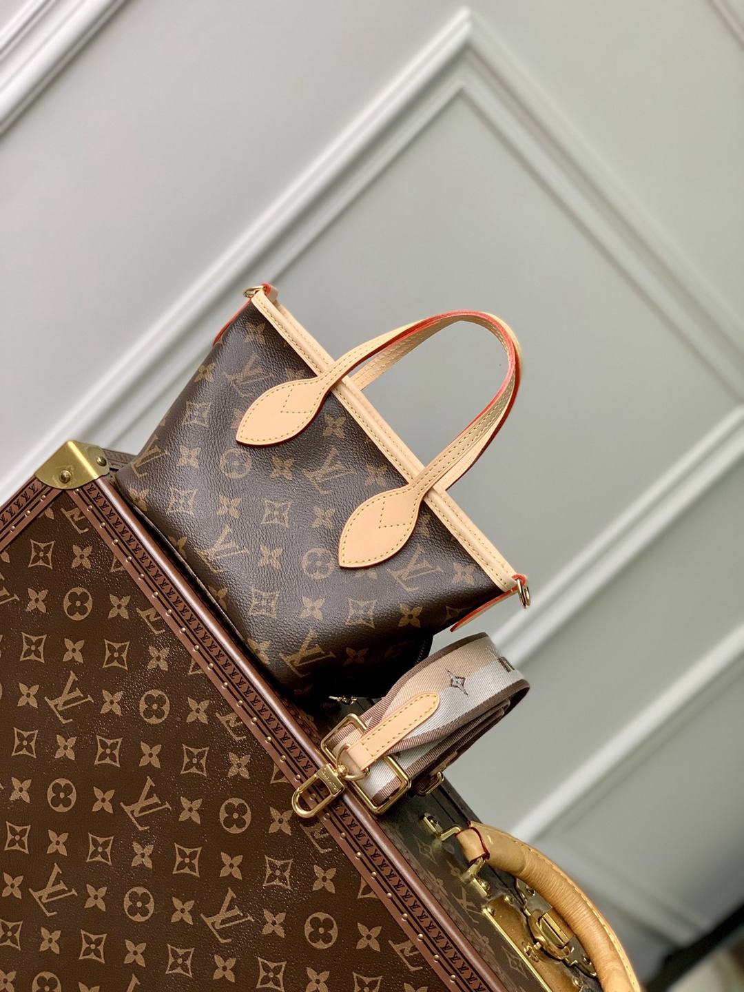M46705 LV A貨 neverfull bb 斜挎包 手提包