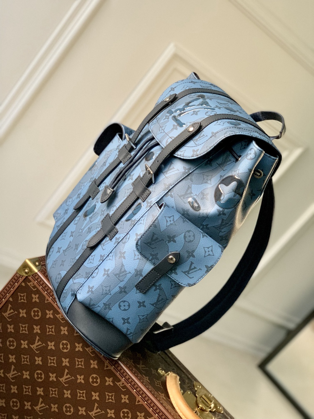 M22636 藍色 LV 頂級復刻 雙肩包 背包