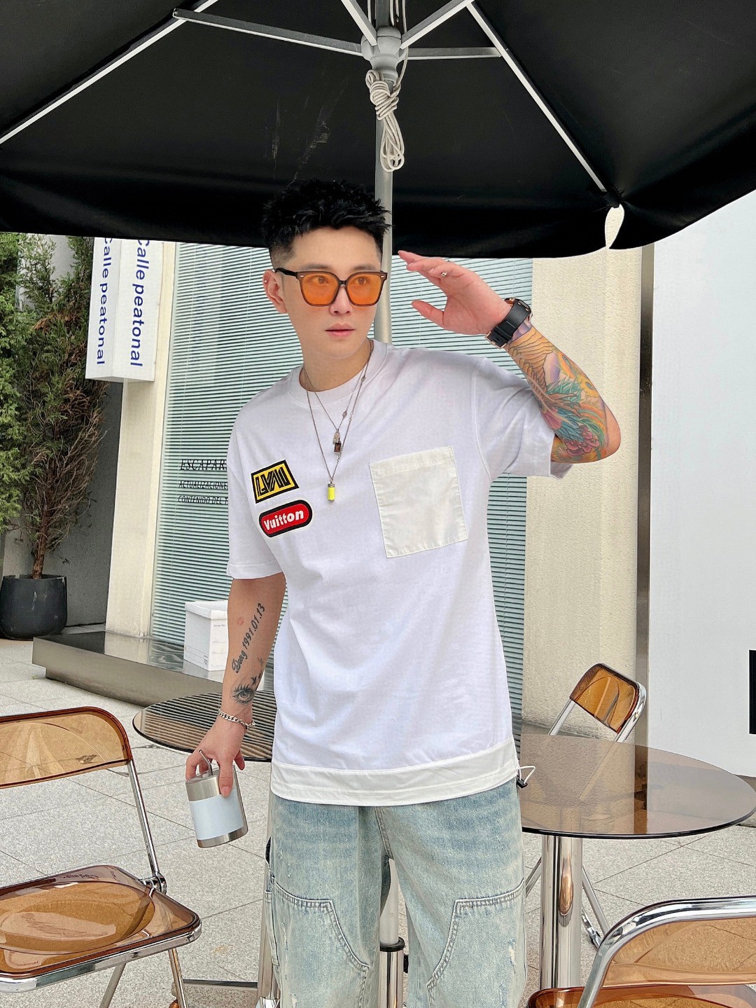 路易威登頂級高仿服裝夏季新品短袖T恤 專櫃同步 白色