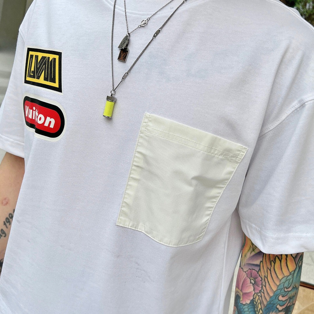 路易威登頂級高仿服裝夏季新品短袖T恤 專櫃同步 白色