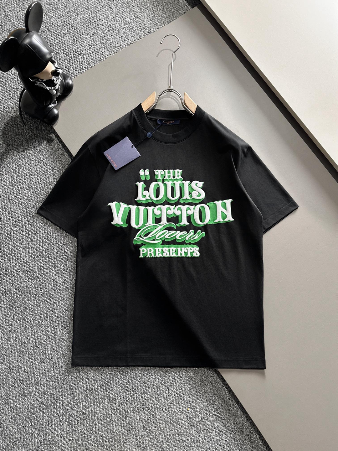 黑色 獨特印花 2024新品純棉LV高仿T恤純棉服裝