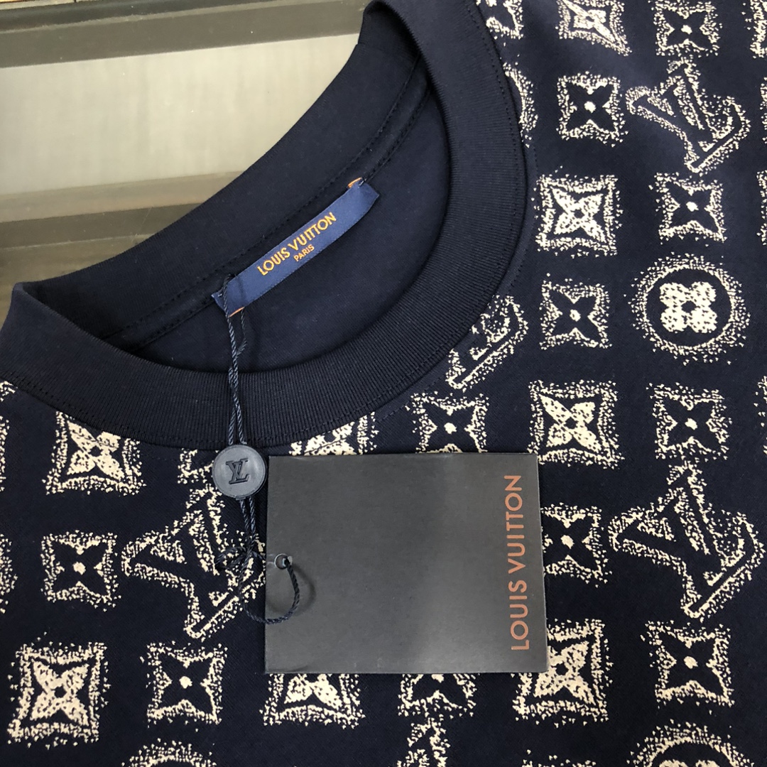 Louis vuitton/LV 1:1原單純棉短袖T恤 定制面料 可批發零售